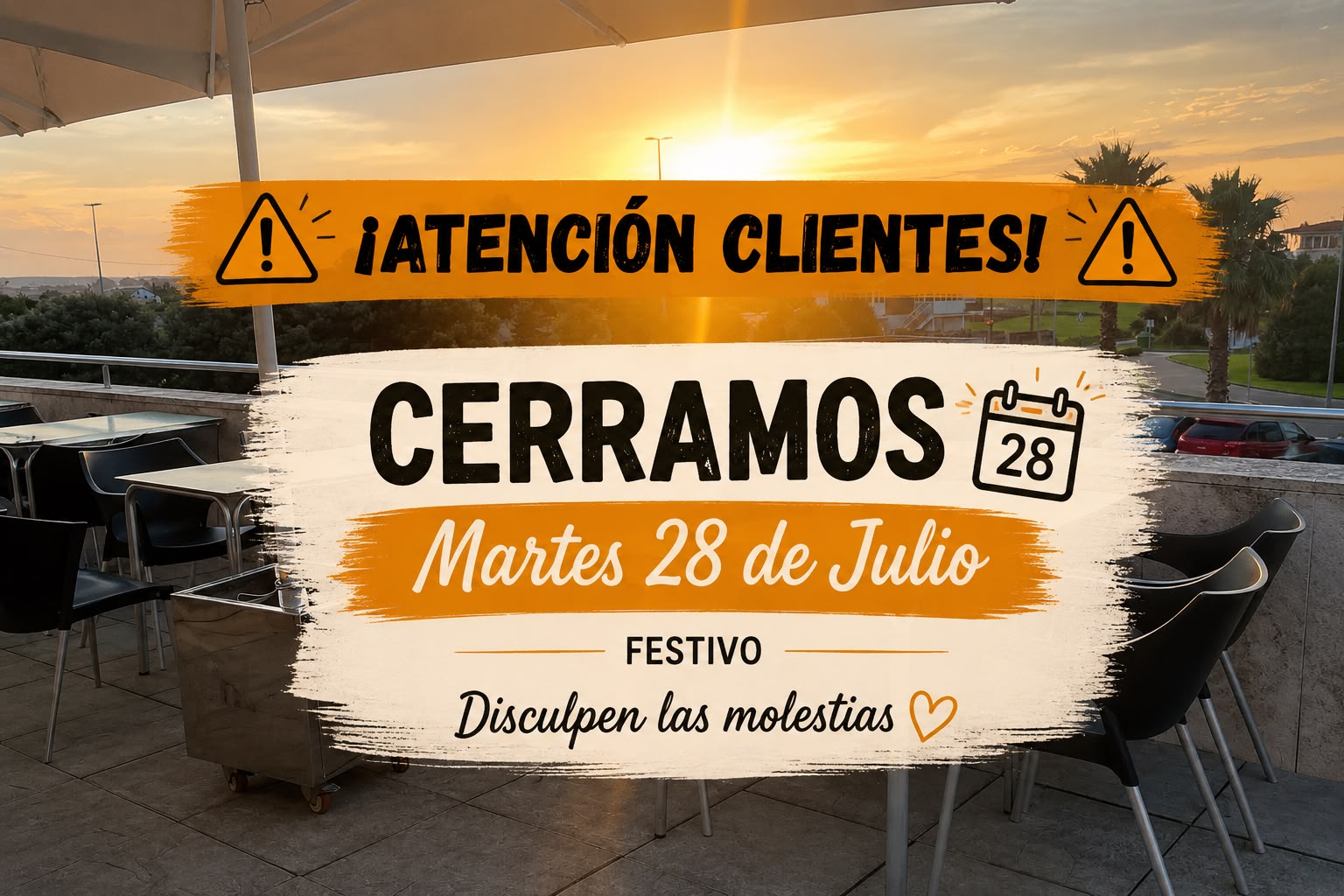 CERRAMOS EL MARTES,28 - DISCULPEN LAS MOLESTIAS
